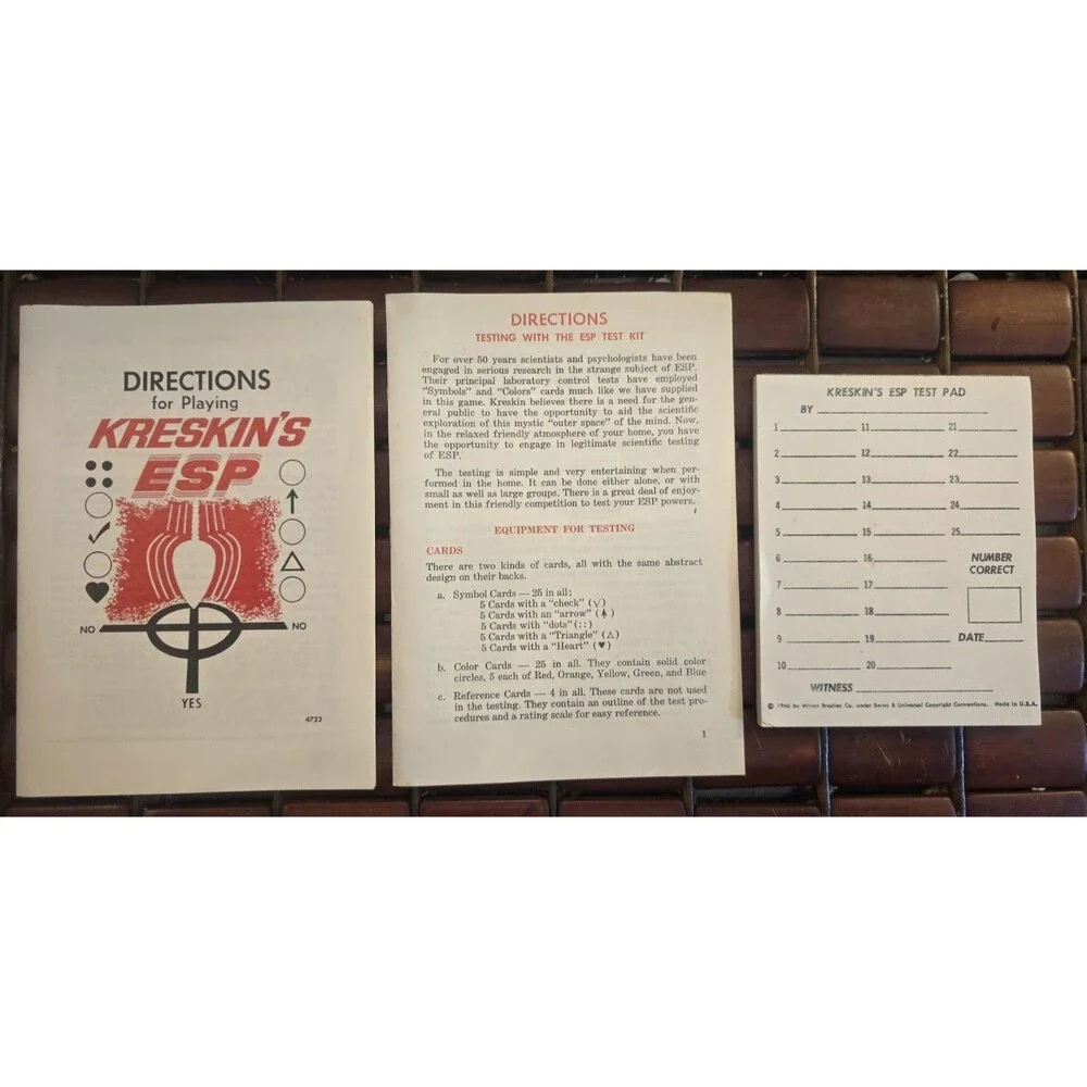 1967 Kreskin's ESP Game by Milton Bradley Missing Pendulum